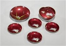 Group of Six Japanese Lacquer Pieces
