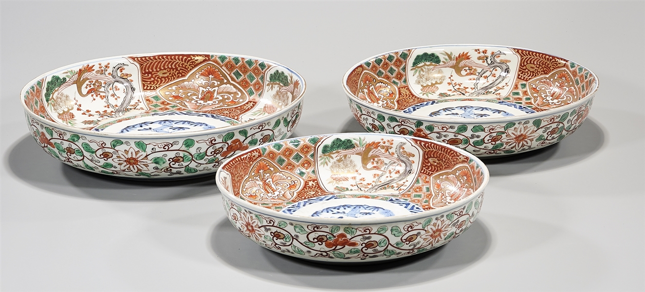 Group of Three Japanese Imari Bowls