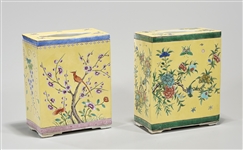 Two Chinese Enameled Porcelain Pillows