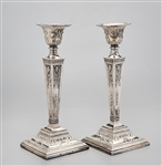 Pair of Weighted Silver Plate Candlesticks