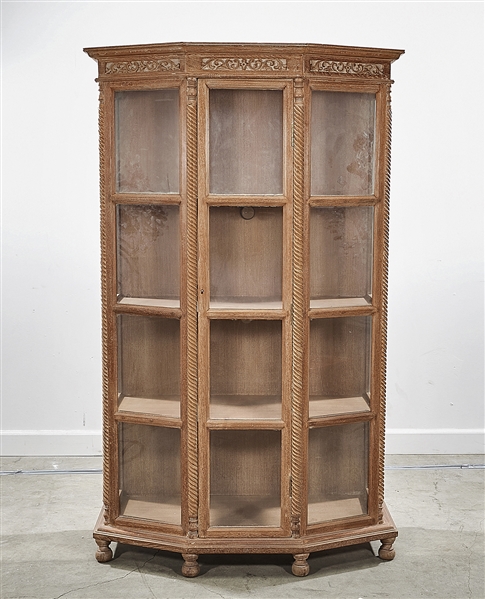 Chinese Wood and Glass Cabinet