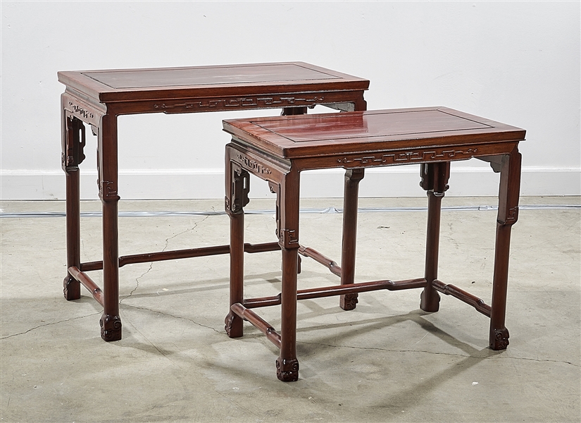 Two Chinese Hard Wood Nesting Tables