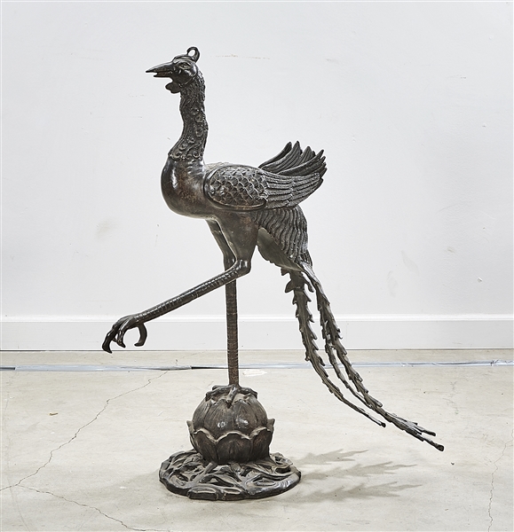 Chinese Bronze Sculpture of a Phoenix