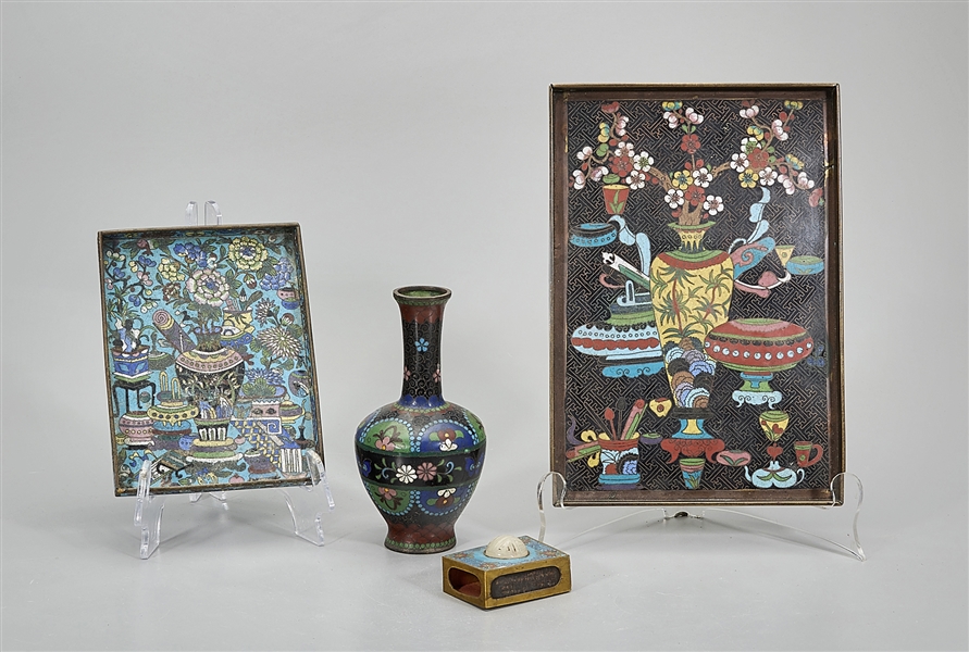 Four Various Chinese Cloisonne Pieces