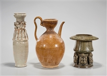 Group of Three Chinese Glazed Ceramics