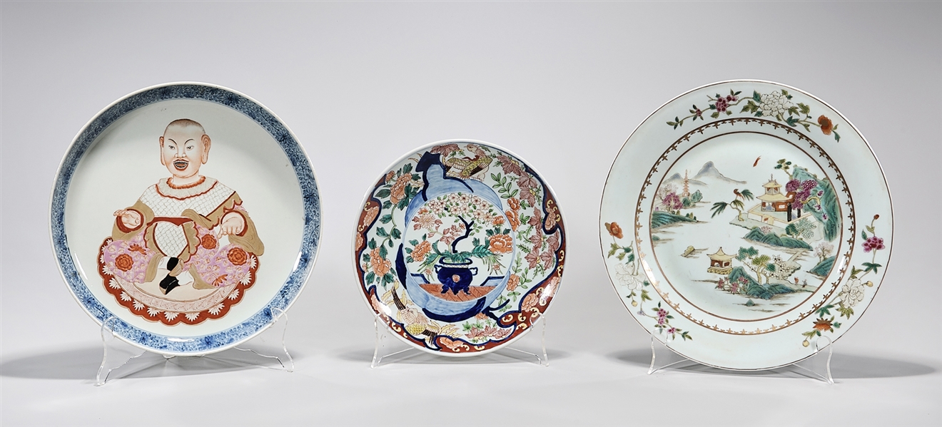 Three Chinese Enameled Porcelain Dishes
