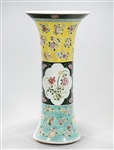 Chinese Enameled Porcelain Gu-Form Vase