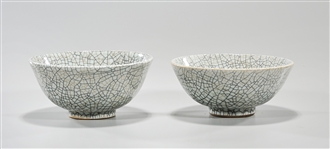 Two Chinese Crackle Glazed Porcelain Bowls