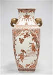 Tall Chinese Enameled Porcelain Four Faceted Vase