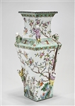 Chinese Enameled Porcelain Four-Faceted Gu-Form Vase