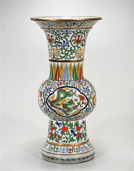 Chinese Cloisonne Gu-Form Vase