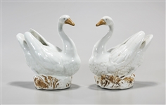 Pair Chinese Porcelain Geese
