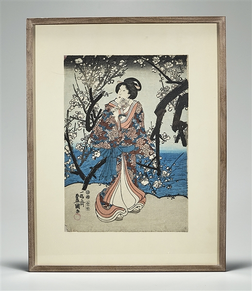 Two Japanese Woodblock Prints After Toyokuni