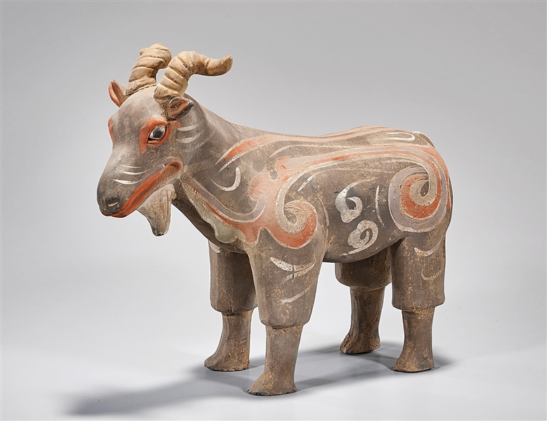 Chinese Painted Pottery Goat