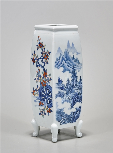 Japanese Four-Faceted Porcelain Vase