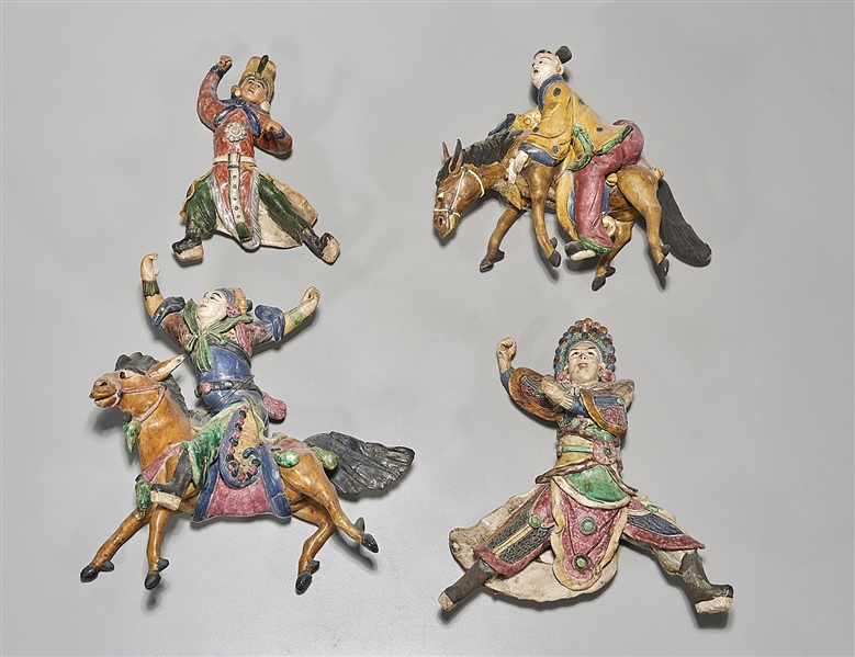 Group of Four Japanese Roof Tiles