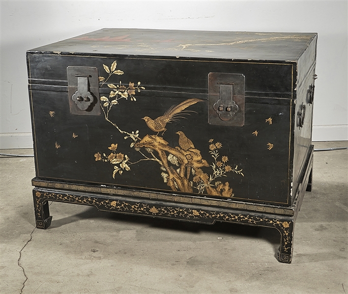 Large Chinese Painted and Lacquered Wood Chest