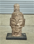 Chinese Carved Stone Soldiers Head