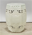 Chinese White Glazed Porcelain Hexagonal Garden Seat