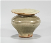 Small Chinese Celadon Glazed Covered Jar