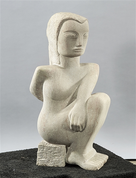 Gray Stone Sculpture by Amy Small
