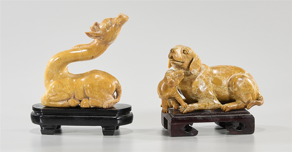 Two Chinese Carved Stone Animals
