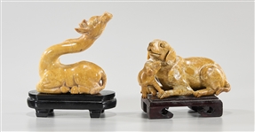 Two Chinese Carved Stone Animals