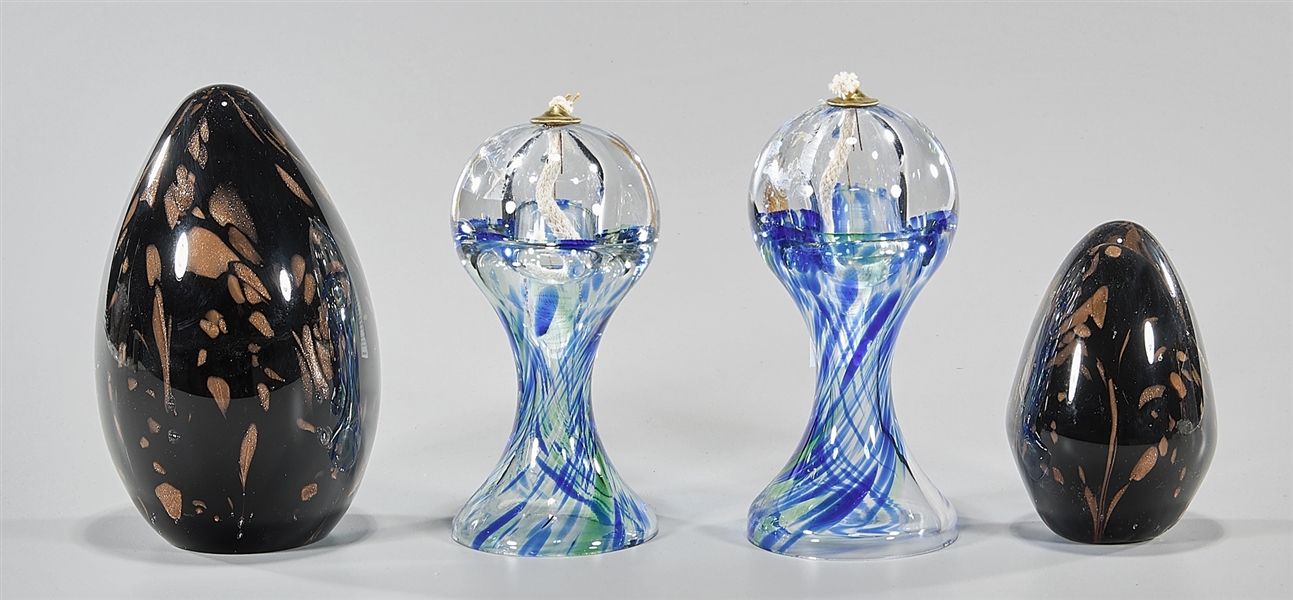 Group of Four Art Glass Items