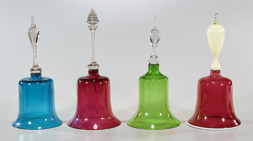 Group of Four Art Glass Bells