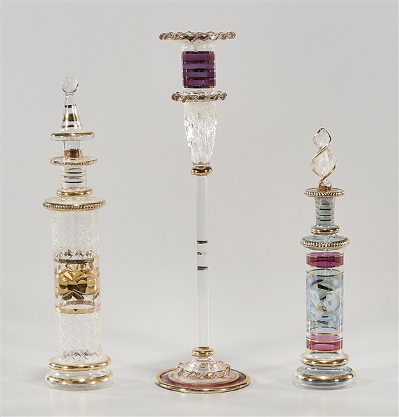 Group of Three Art Glass Vessels