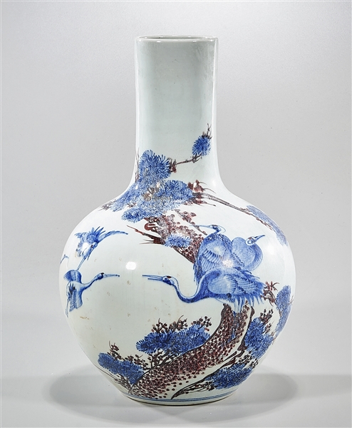 Chinese Red, Blue and White Porcelain Globular Vase