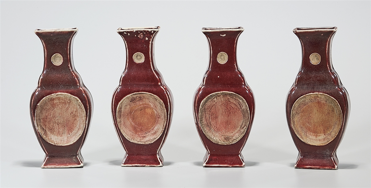 Group of Four Chinese Oxblood Porcelain Ink Stands