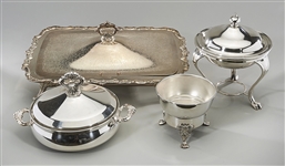 Group of Five Various Silver Plate Service Articles