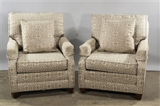 Two Bassett Upholstered Arm Chairs