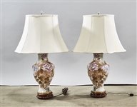 Pair Chinese Cloisonne Lamps