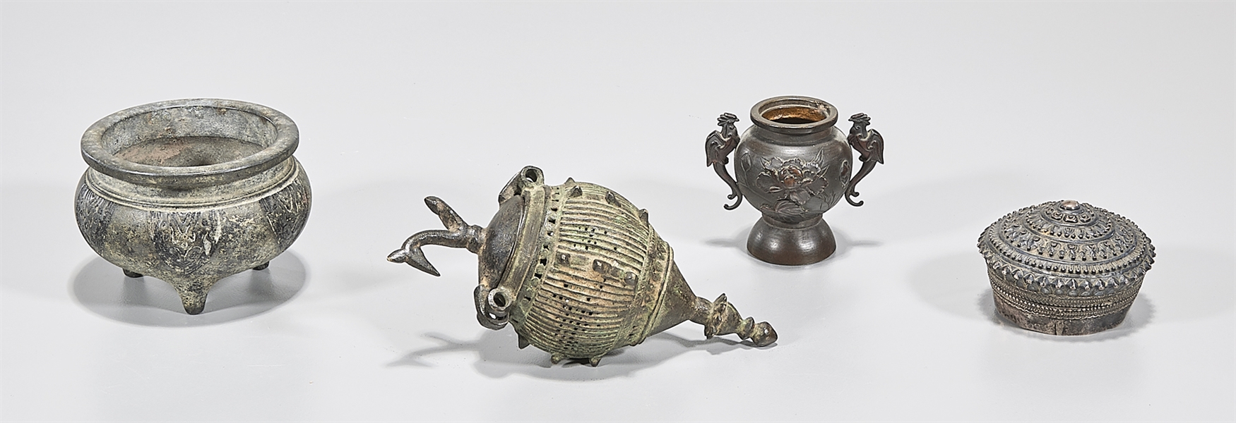Group of Four Asian Bronze Vessels