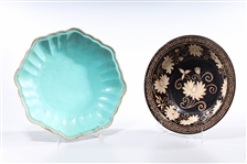 Group of Two Chinese Glazed Porcelain Dishes