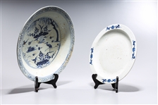 Two Chinese Blue and White Porcelain Dishes