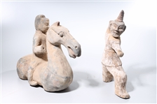 Two Chinese Tang-Style Pottery Figures