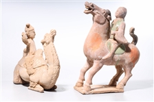 Two Chinese Tang-Style Pottery Figures