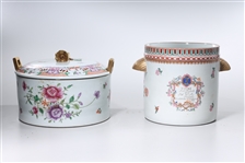 Two Chinese Enameled Porcelain Containers