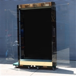 Large Black and Gold Glass Shelved Cabinet
