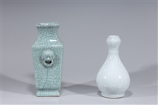 Two Chinese Crackle Glaze Vases