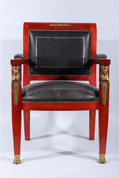 French Empire Style Leather Armchair