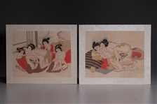Two Japanese Shunga Woodblock prints 