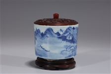 Chinese Blue and White Porcelain Censor