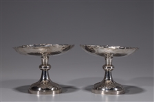 Pair of Fine Chinese Silver Tazzas