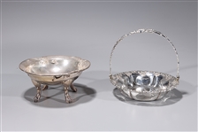 Chinese Sterling Silver Basket and Tray