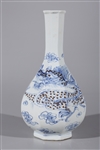 Korean Porcelain Faceted Dragon Vase