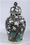 Large Chinese Famille Noir Porcelain Covered Vase